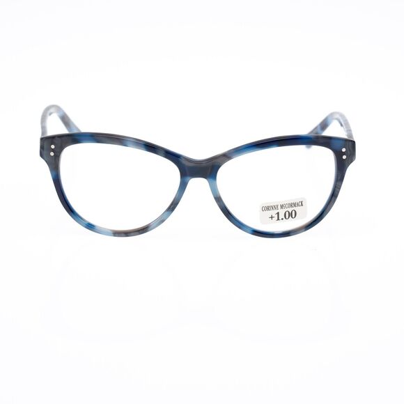 Corinne McCormack Marley +1.00 Gray Blue Reading Glasses - Picture 1 of 7